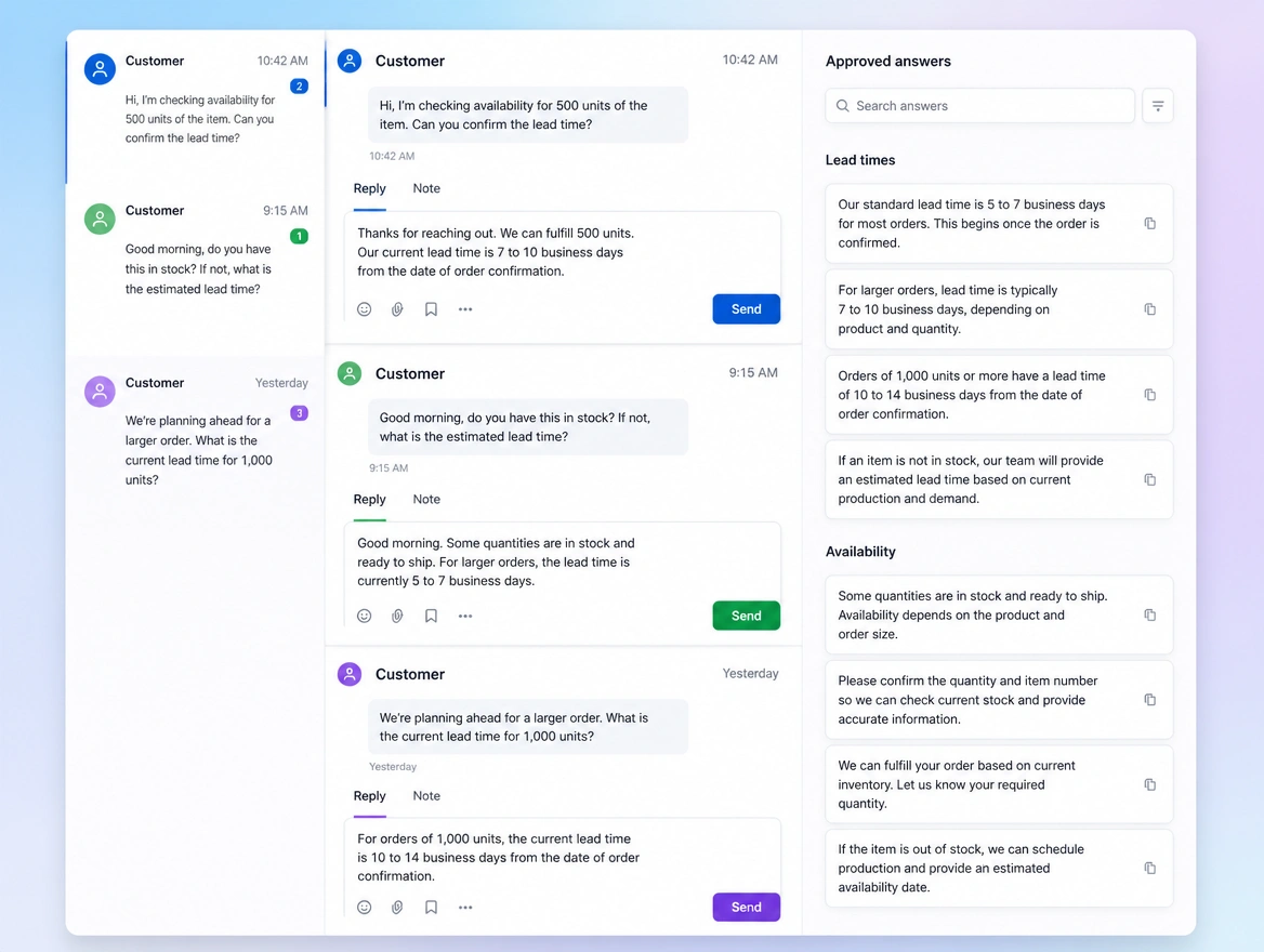 Website mockup showing comments and direct messages