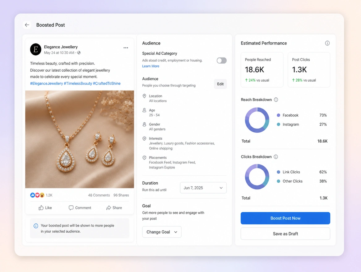 Website mockup showing boosting what works