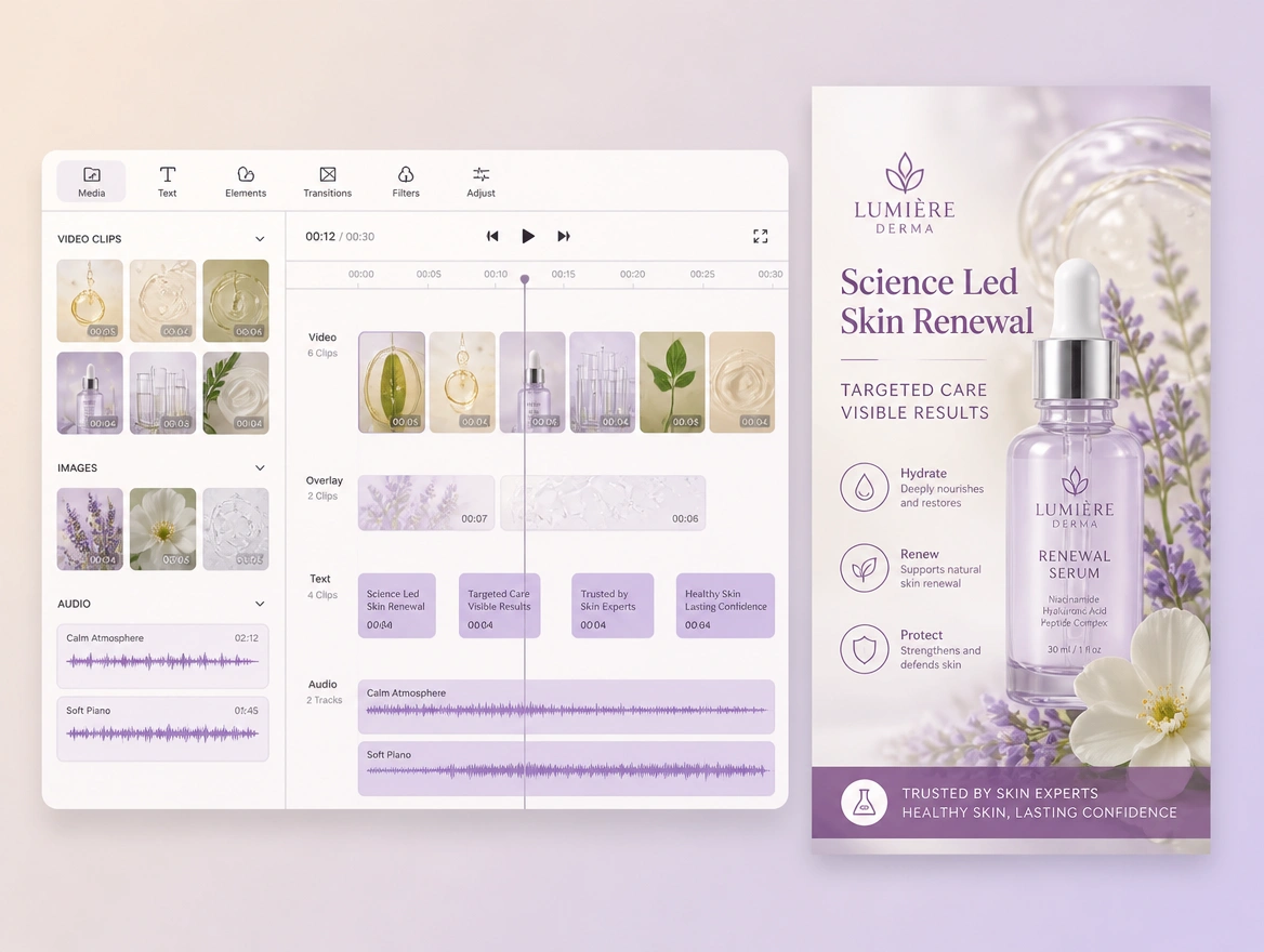 Website mockup showing photo and video shoots