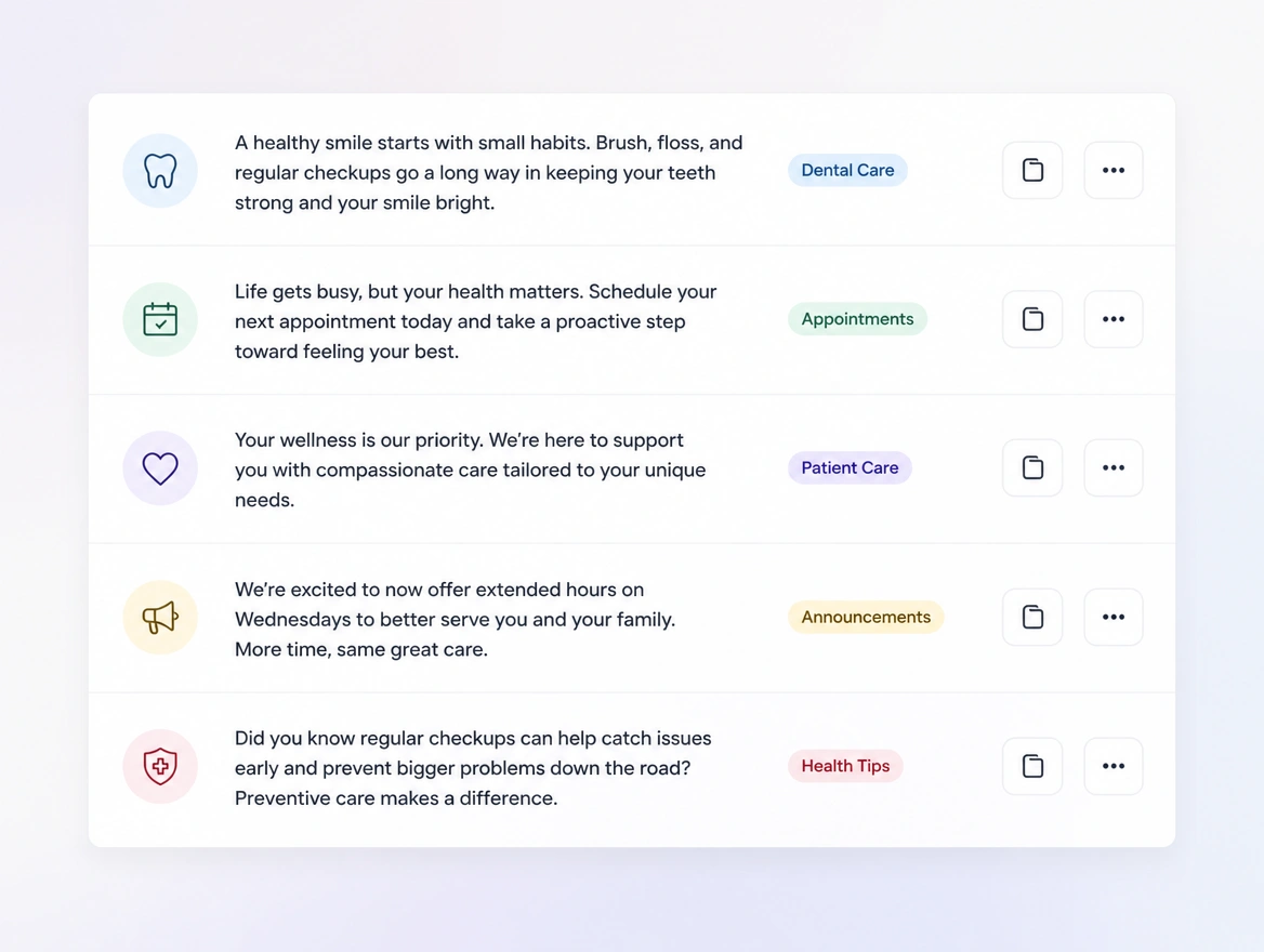 Website mockup showing the words on the post