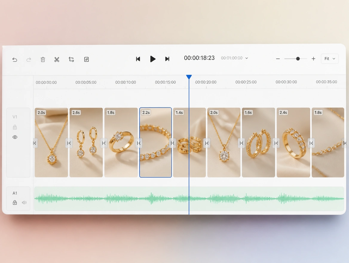 Website mockup showing photos and short clips