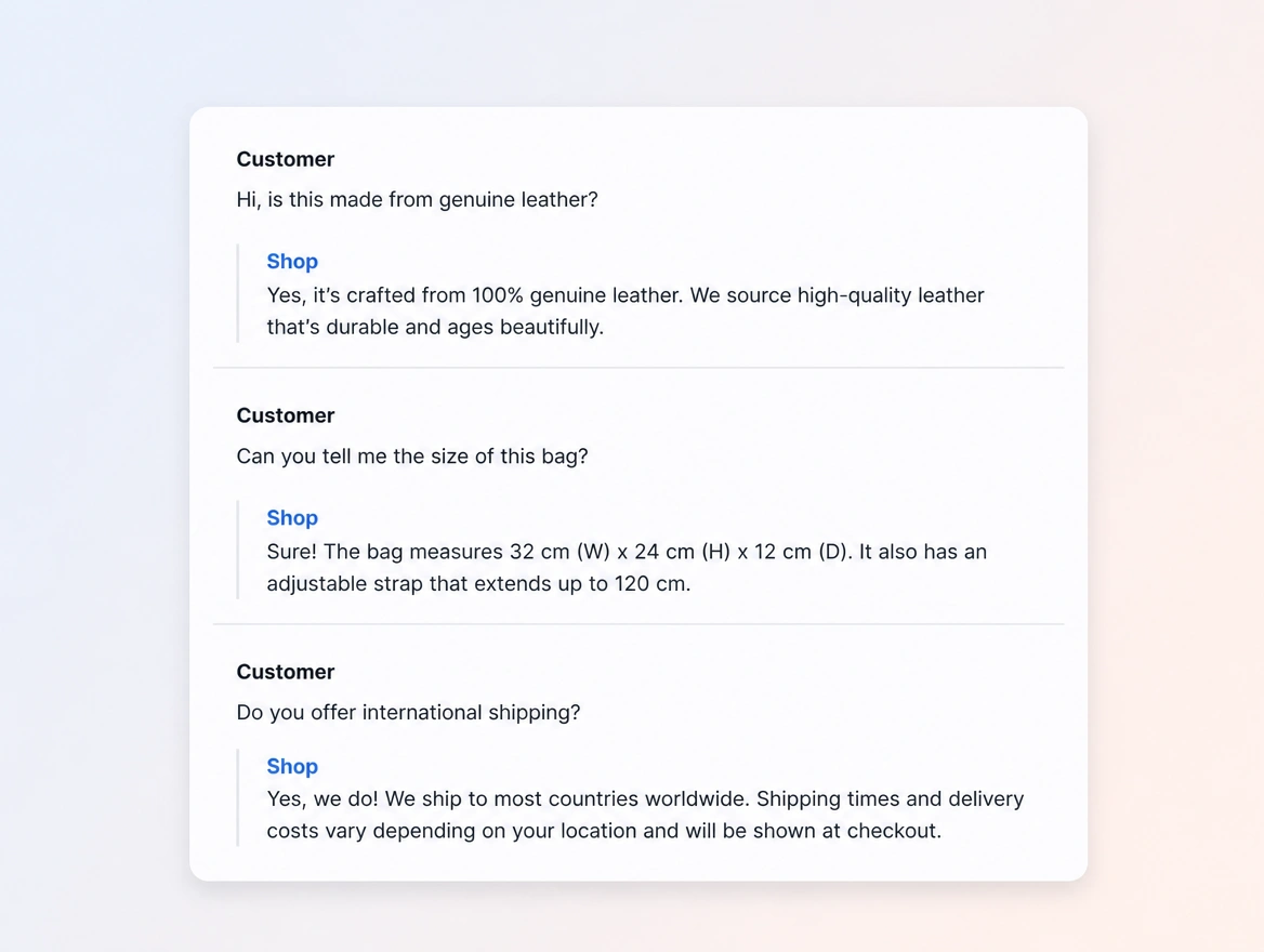 Website mockup showing comments and messages
