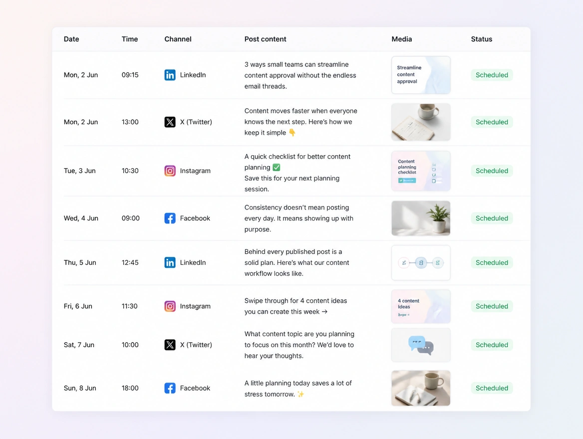 Website mockup showing loaded a month ahead