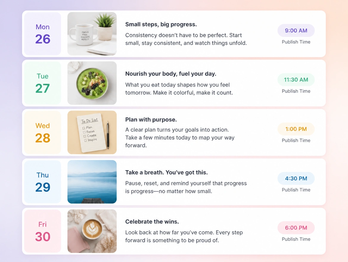 Website mockup showing published on a rhythm