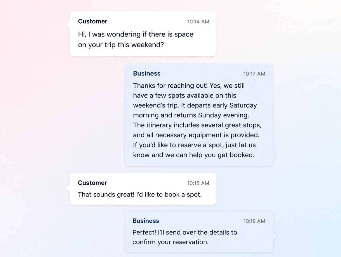 Website mockup showing replies to comments