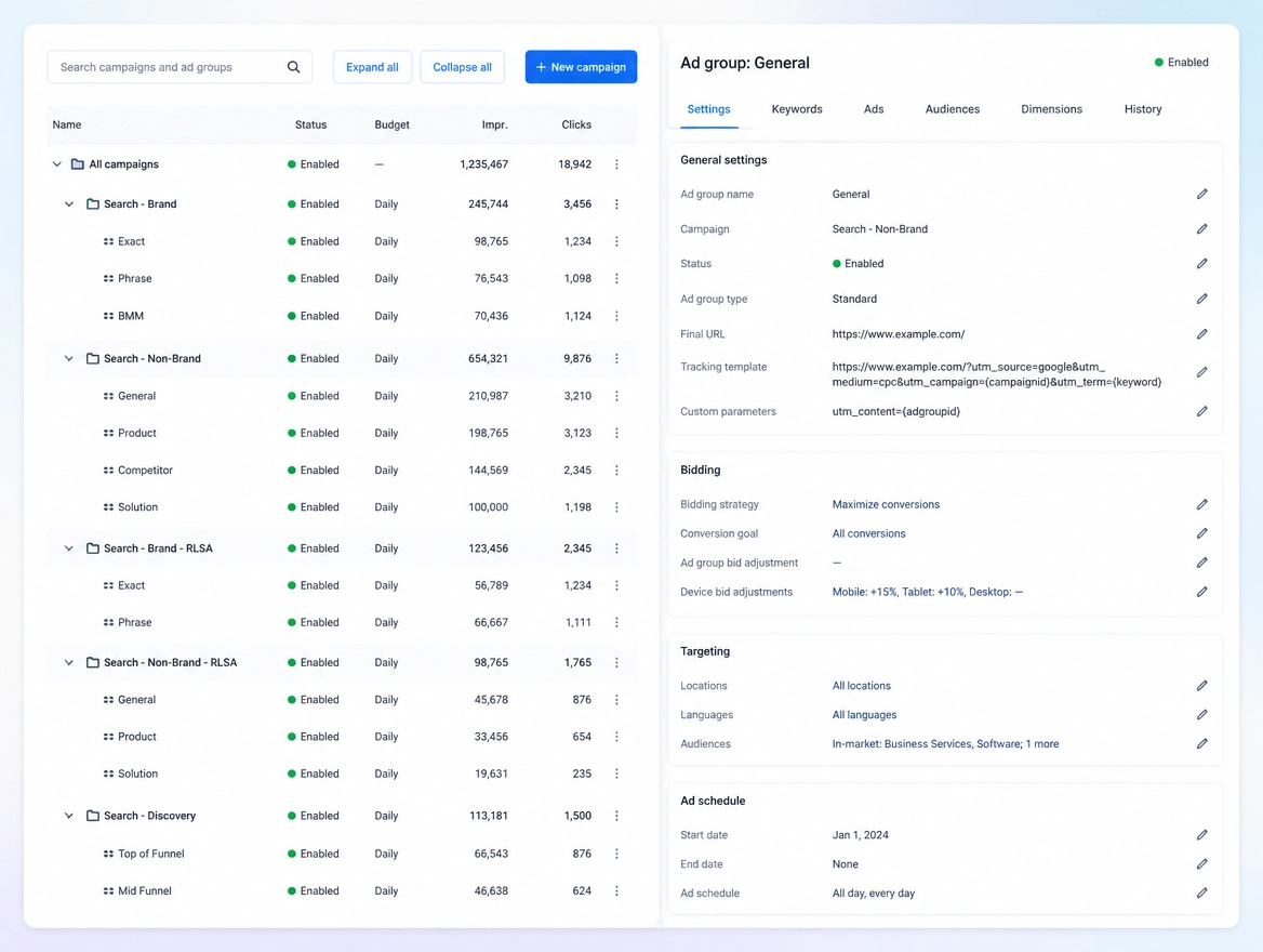Website mockup showing how the account is built