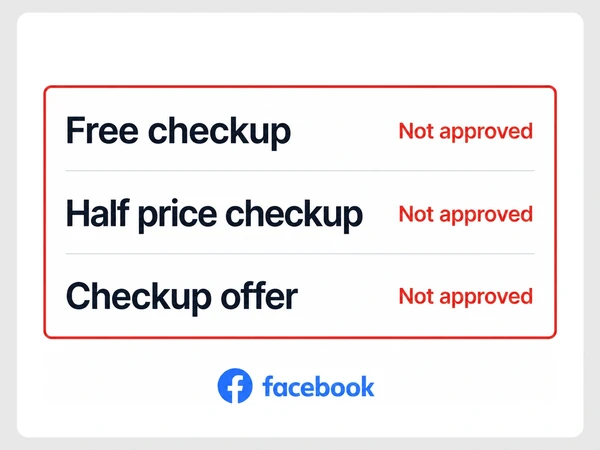 Riverbend Vet's Facebook queue shows three conflicting checkup captions, all marked Not approved.