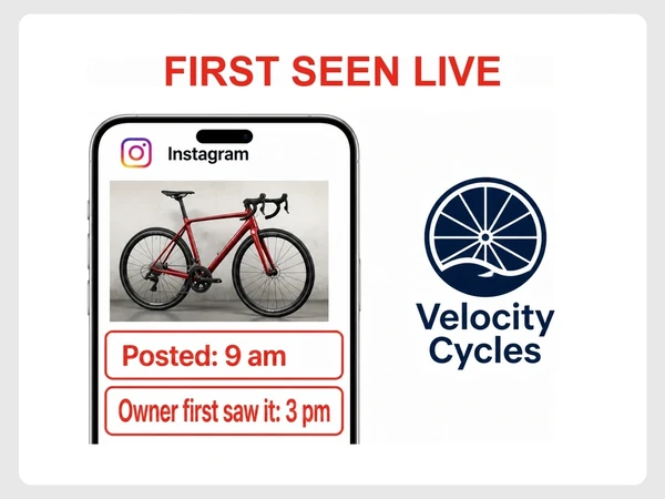Velocity Cycles Instagram post went live at 9 am but the owner first saw it at 3 pm.