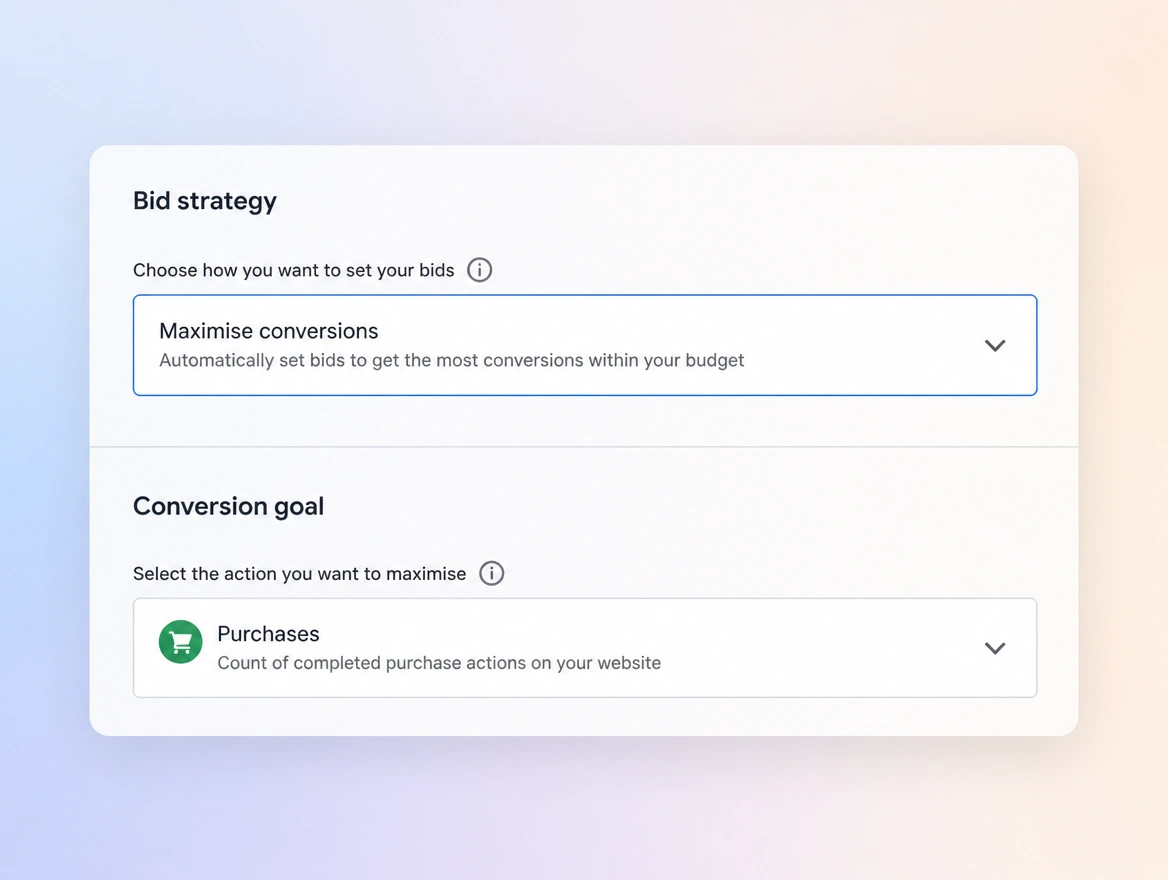Website mockup showing bidding strategy