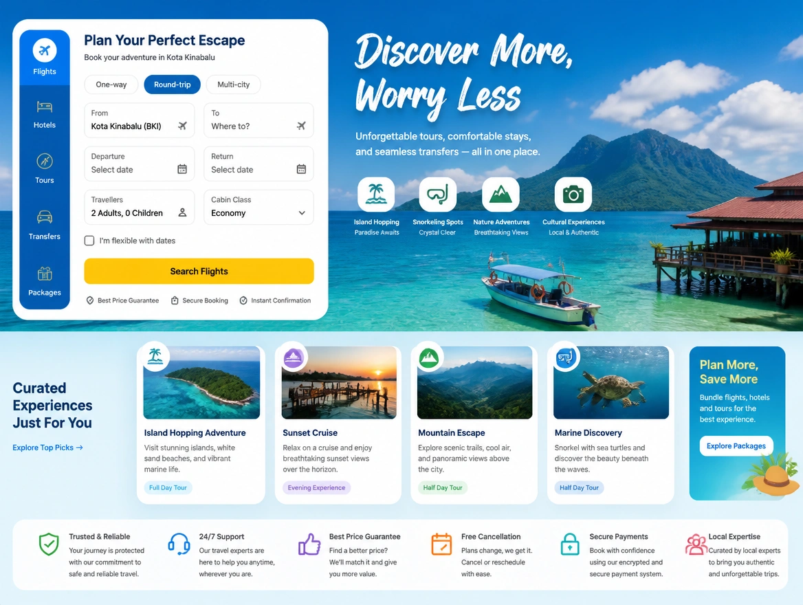 Website mockup showing where the advert points