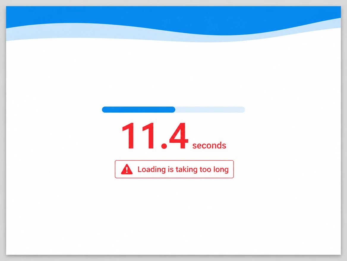 A page still loading after eleven seconds