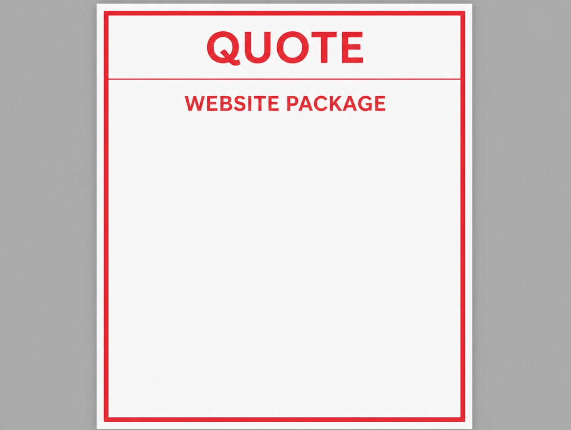A quote with one line reading website package and nothing itemised