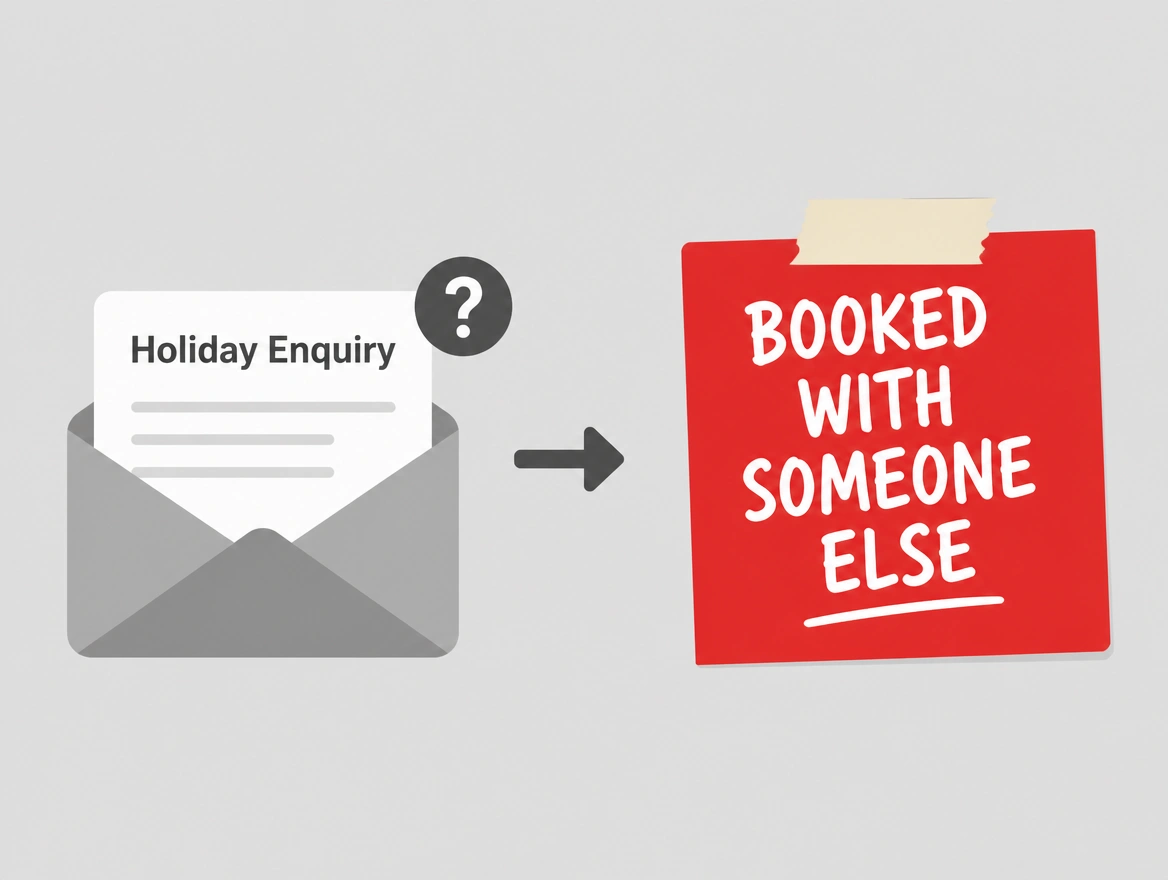 A holiday contact left unanswered while the traveller booked elsewhere
