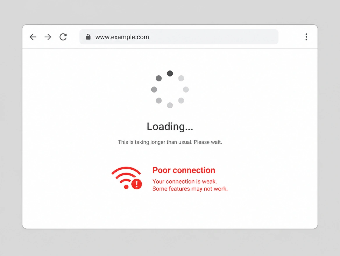 A website hanging on a weak connection