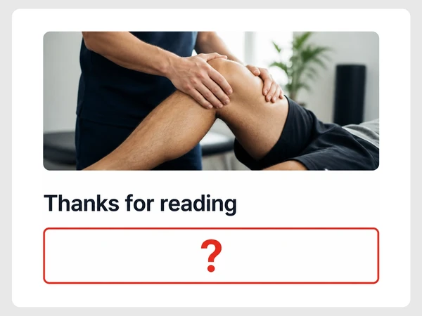 Northside Physio page ends after Thanks for reading with an empty footer and red question mark.