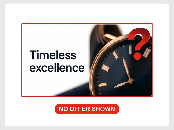 Halden & Co Watches first screen only says Timeless excellence over an abstract photo, with NO OFFER SHOWN.