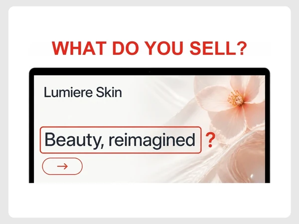 Lumiere Skin shows Beauty, reimagined over an abstract photo without showing any skincare product.