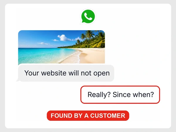 Wayfarer Journeys learns from a WhatsApp customer that its website will not open.
