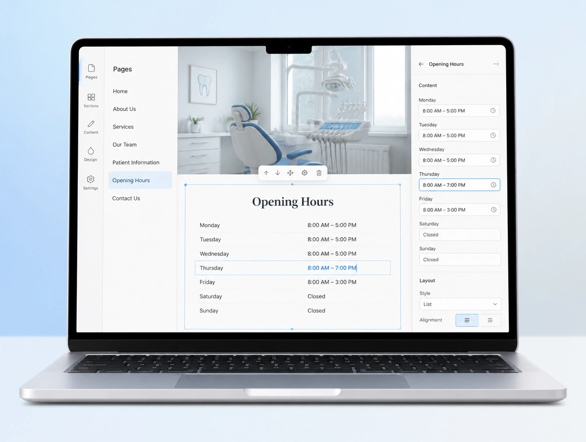 Website mockup showing your small changes made