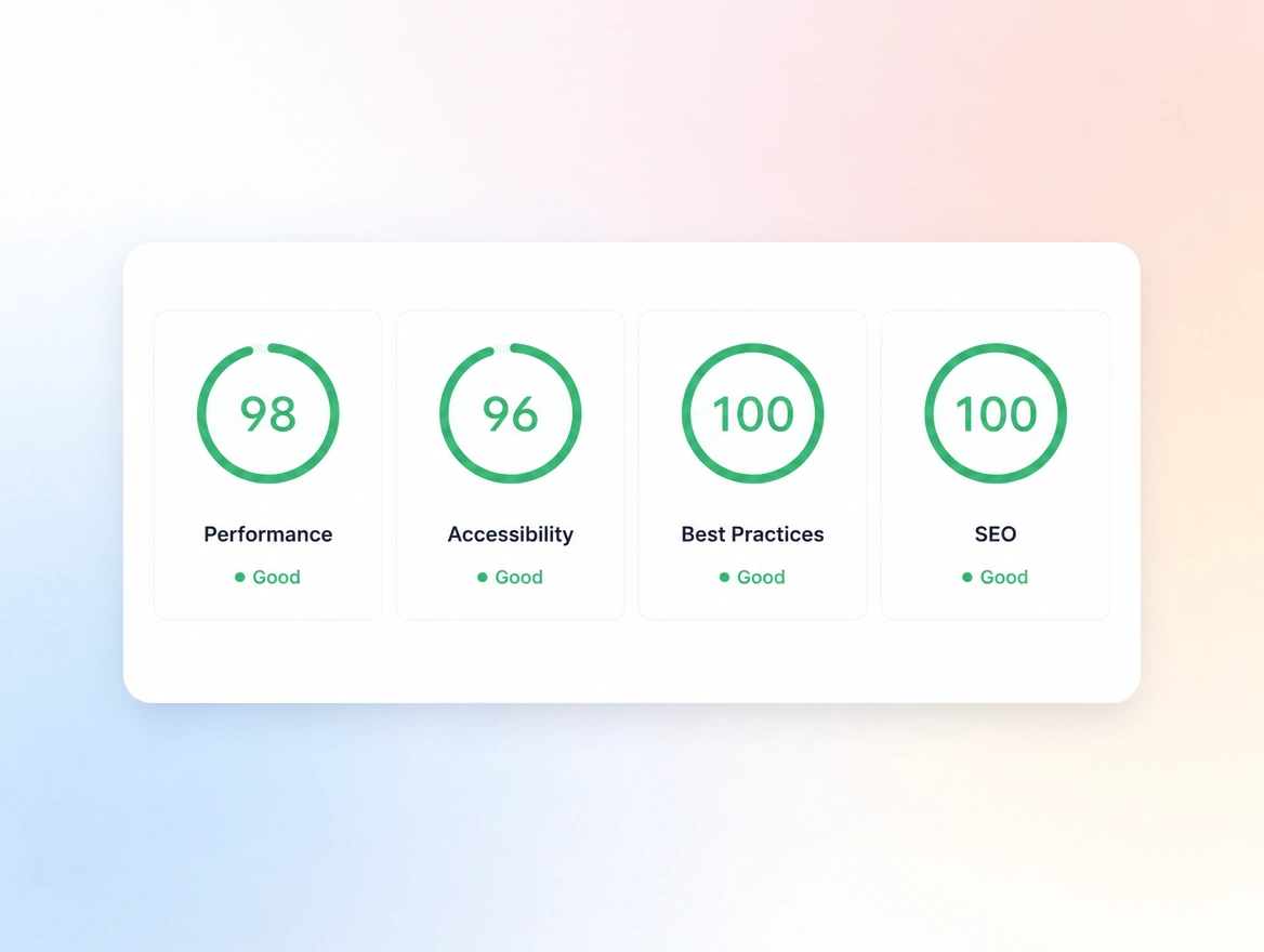 Website mockup showing health checks