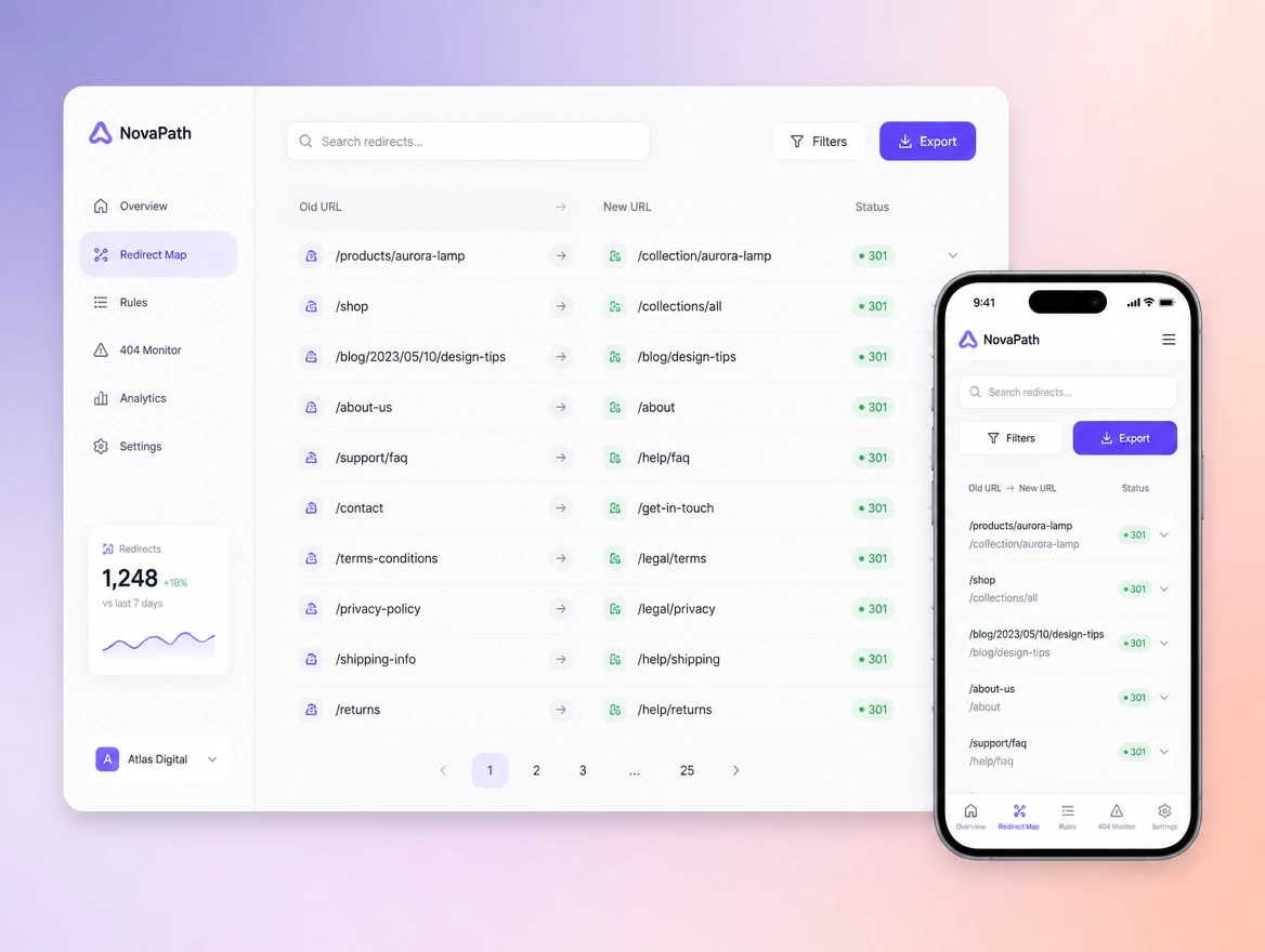 Website mockup showing platform migration
