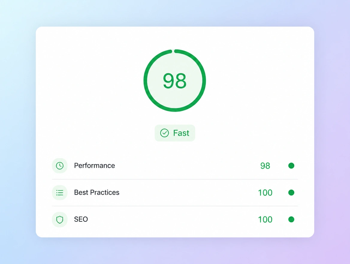Website mockup showing speed rebuild