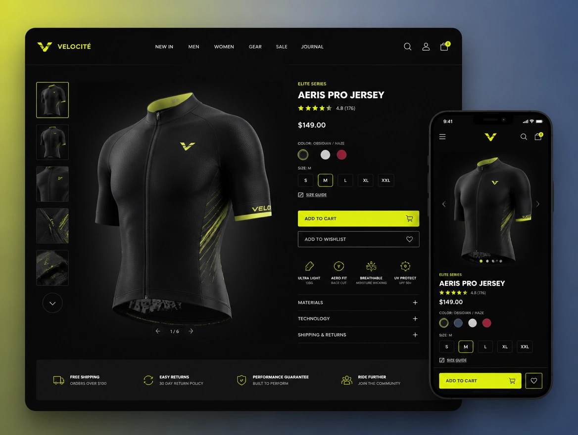 Website mockup showing store redesign
