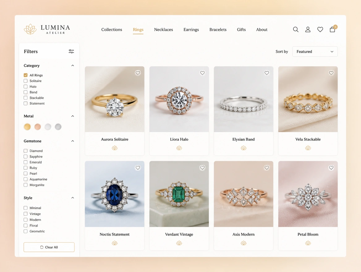 Website mockup showing shop redesign
