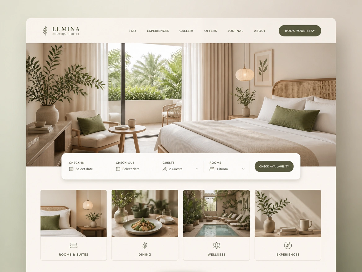 Website mockup showing a new look only