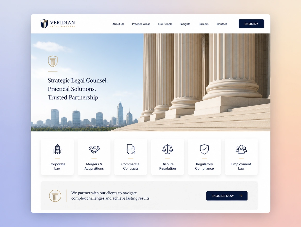 Website mockup showing look refresh