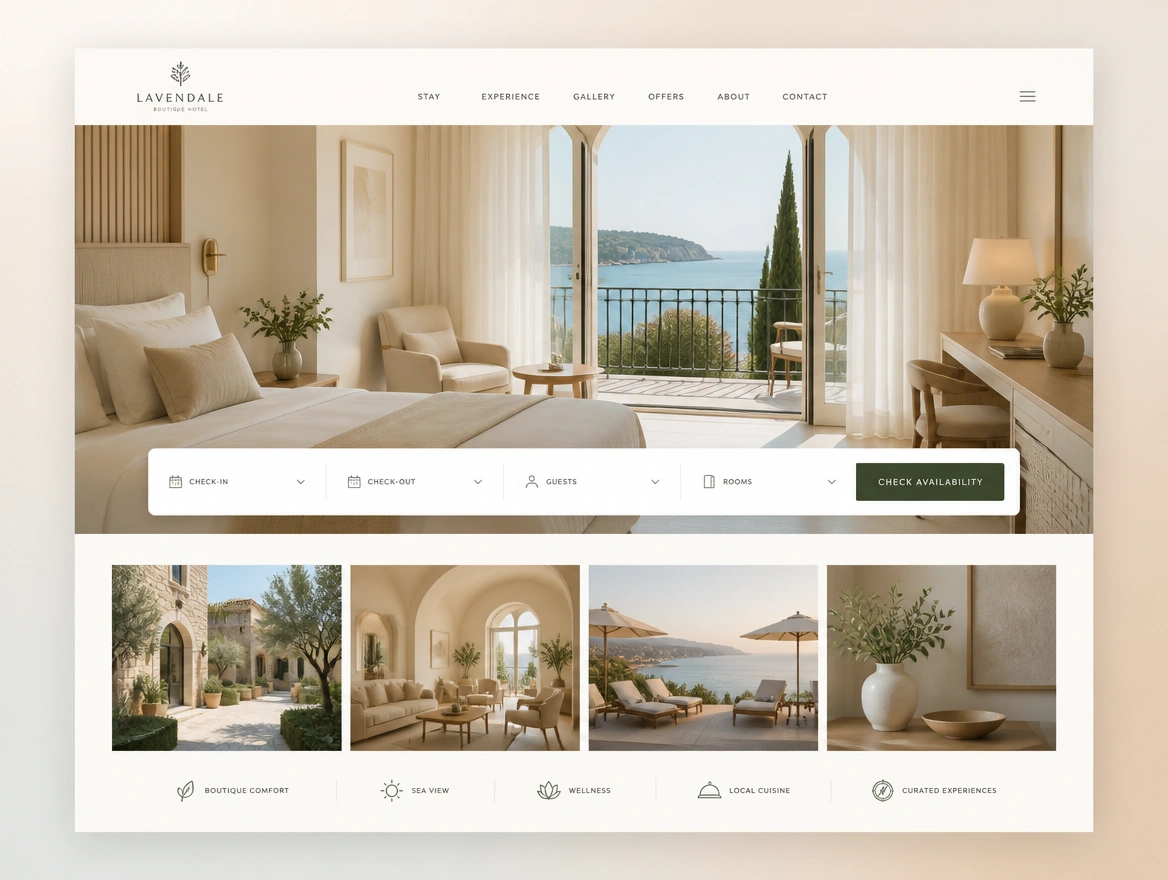 Website mockup showing fresh look