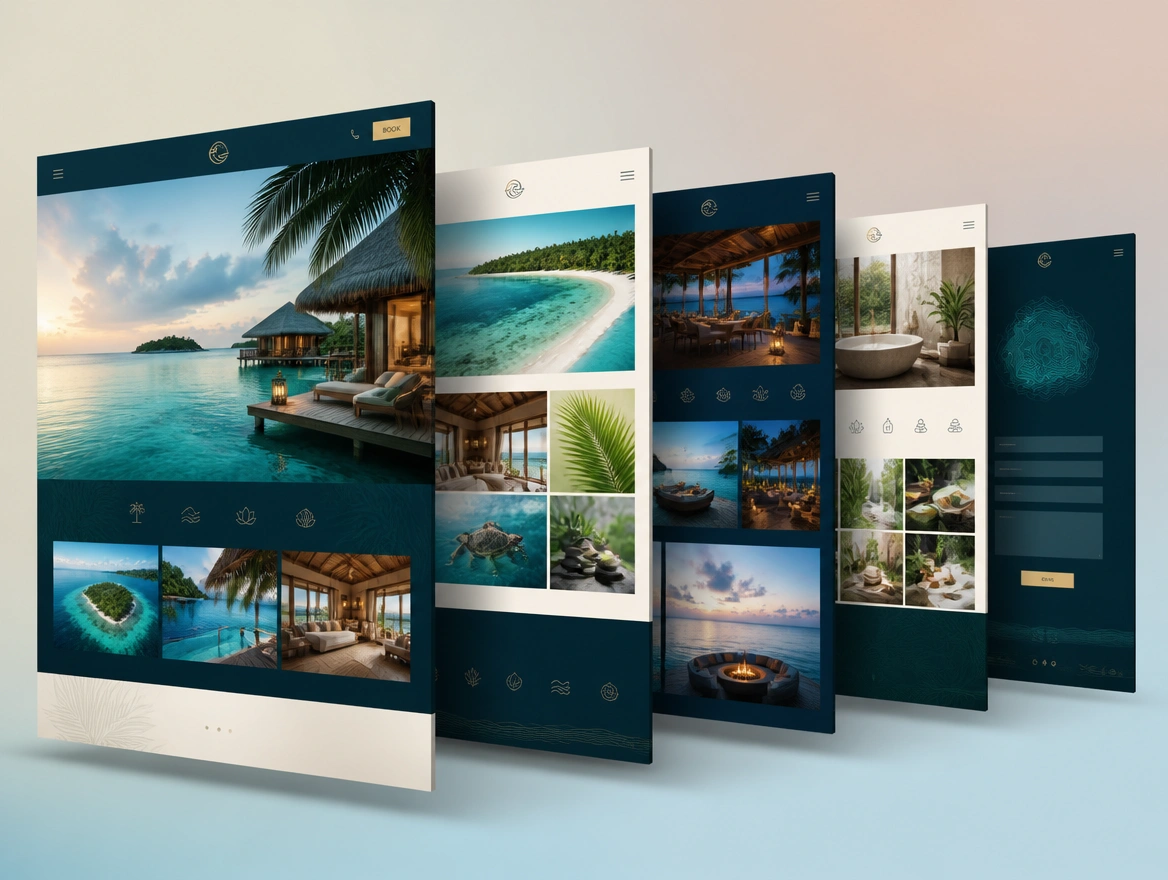 Website mockup showing whole site redesign