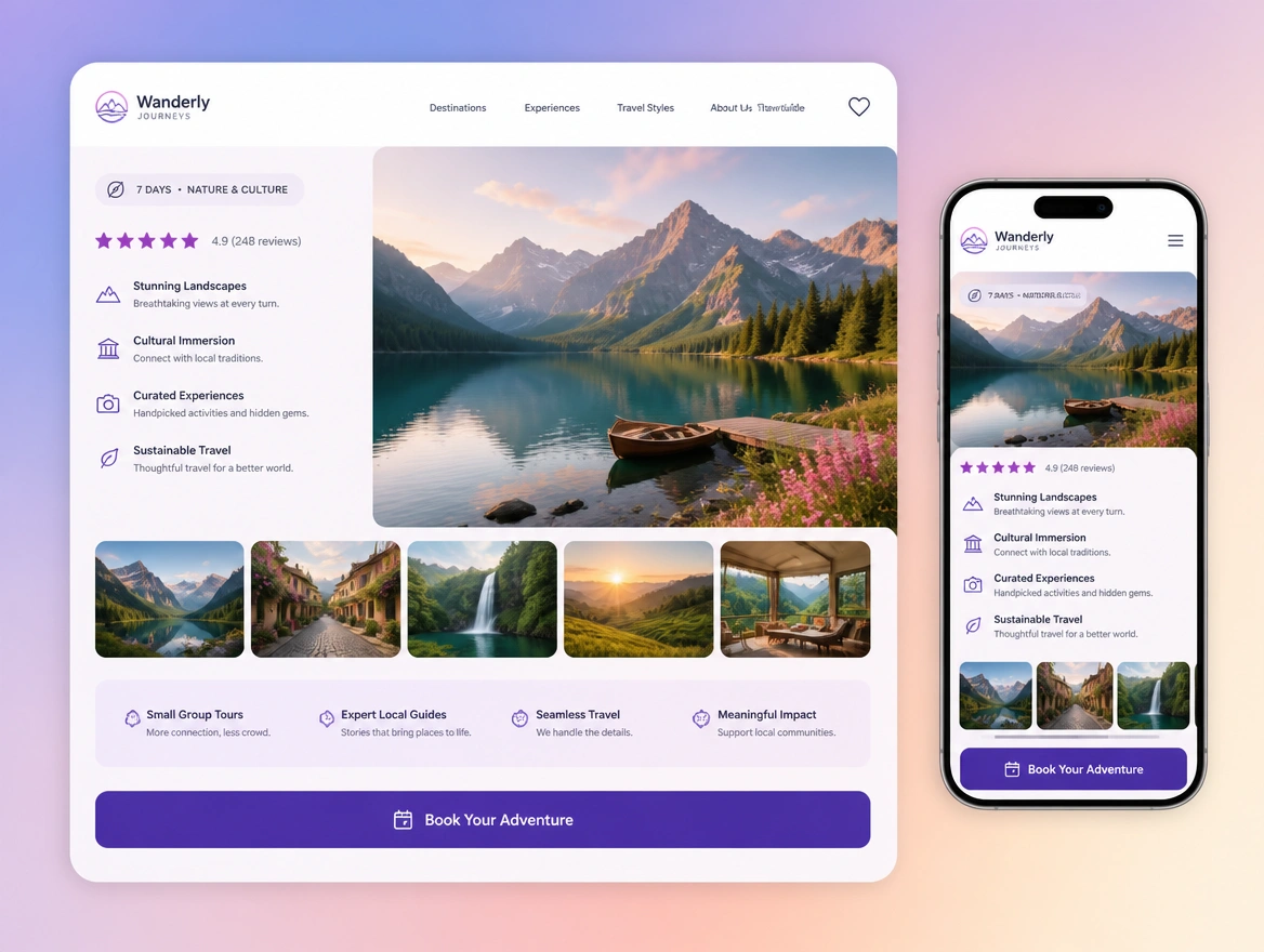 Website mockup showing redesign that sells