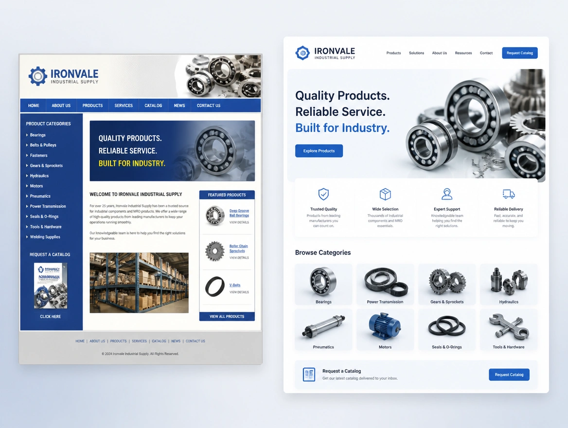 Website mockup showing moved off an old platform