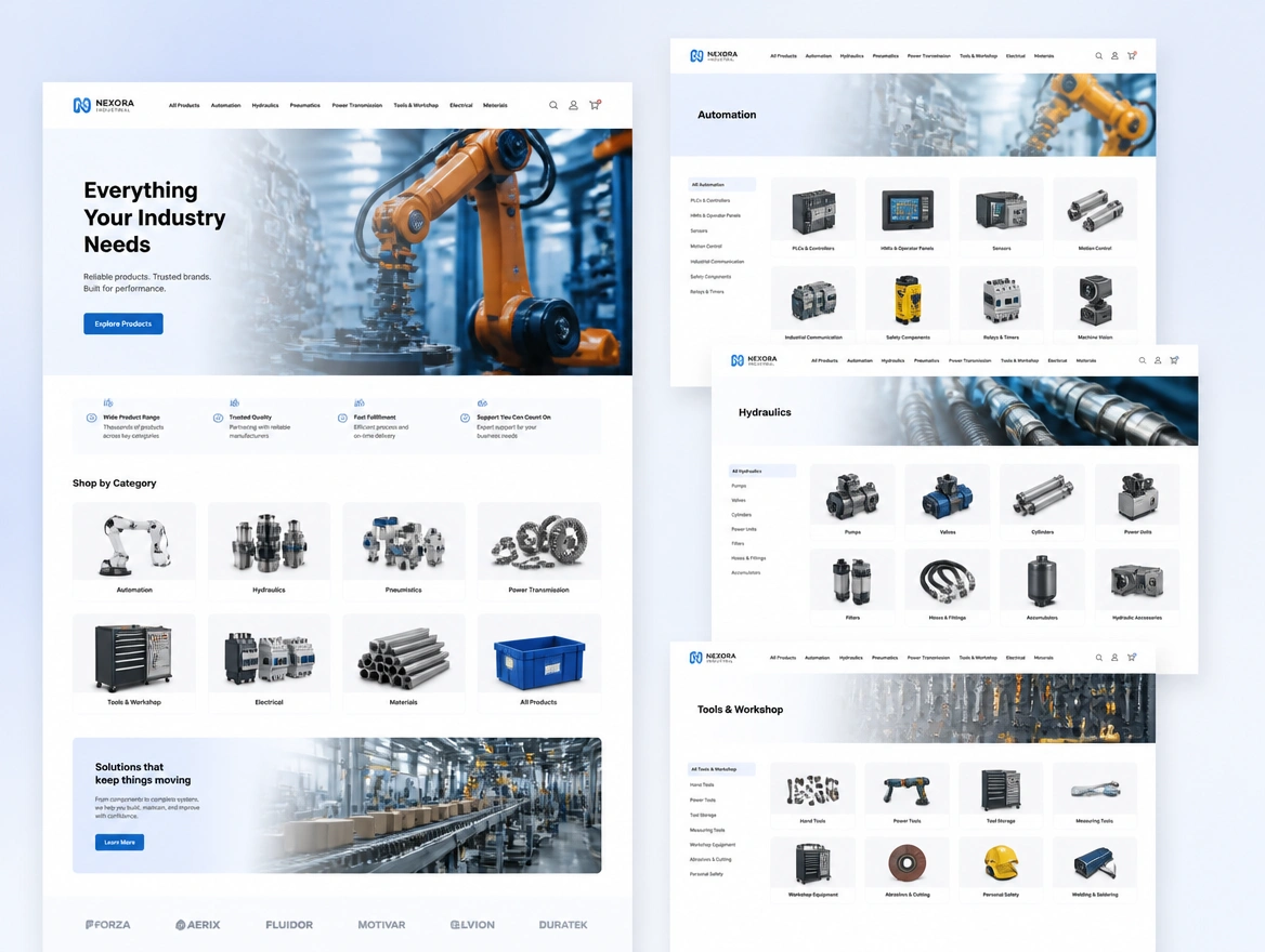 Website mockup showing whole site rebuilt