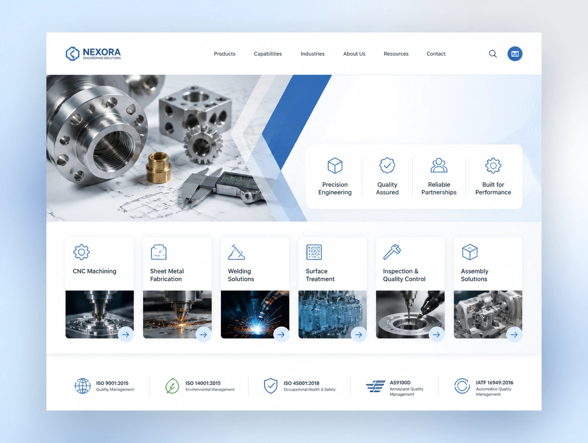 Website mockup showing new look, same pages