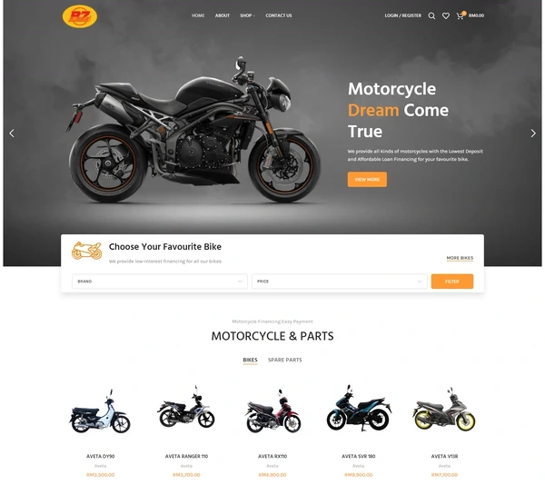 The top of the Ban Zen Motors home page