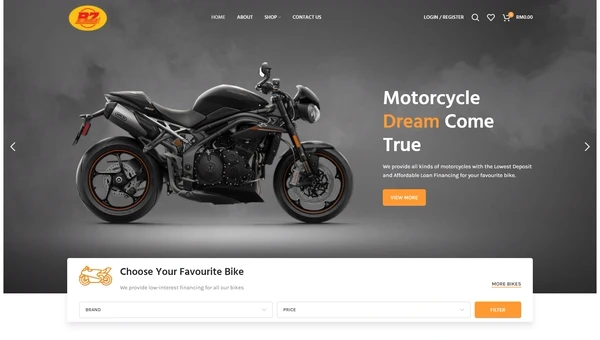 The Ban Zen Motors home page leading on low deposit motorcycle financing