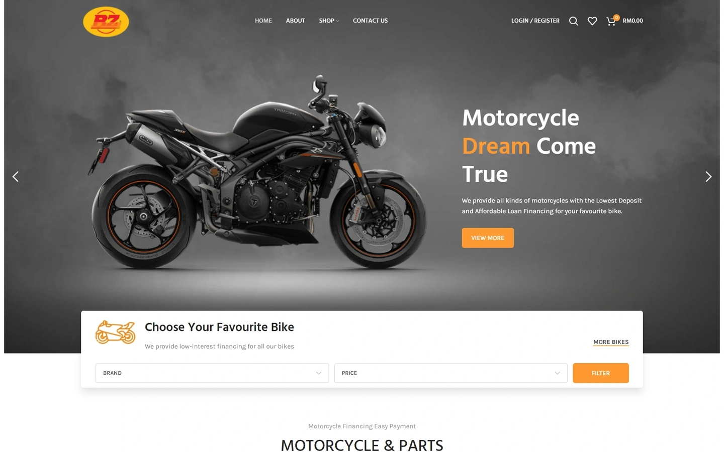 Ban Zen Motors website, desktop view