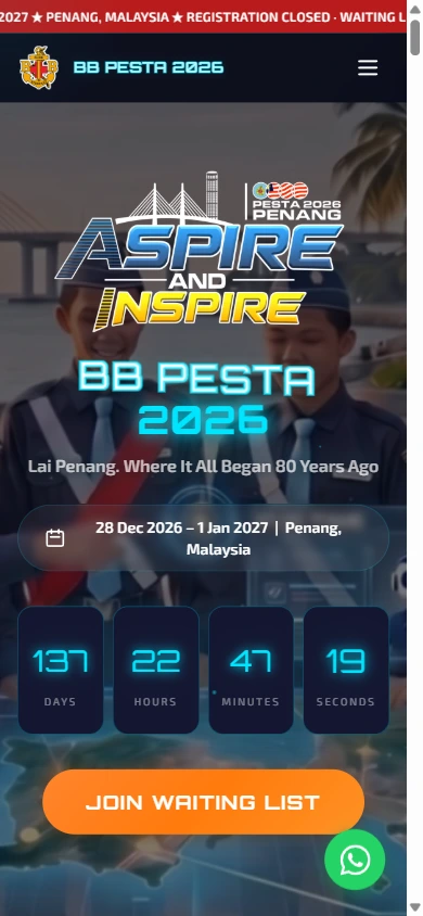 BBPesta26 website, mobile view