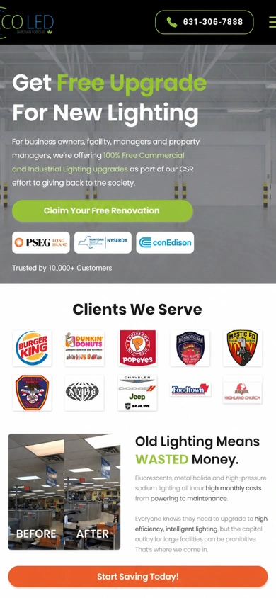 Ecoledco website, mobile view