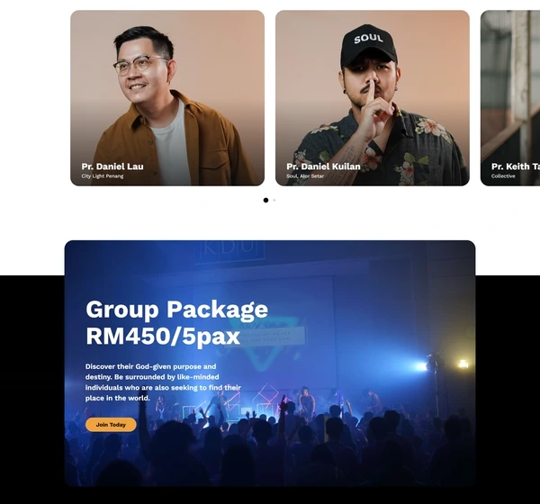 The FirezCamp 2023 speaker line-up above the group package and its Join Today button