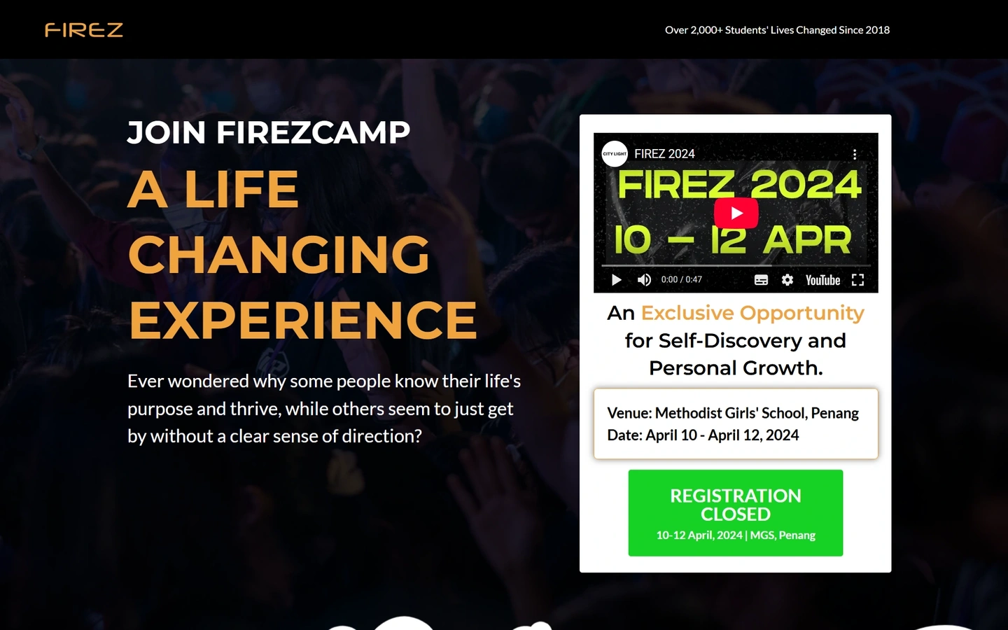 FirezCamp’24 website, desktop view