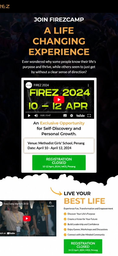 FirezCamp’24 website, mobile view