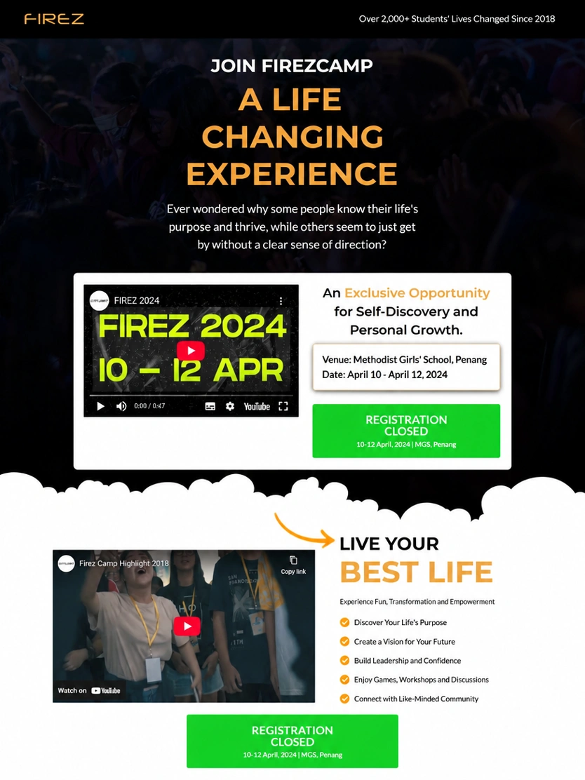 FirezCamp’24 website, tablet view