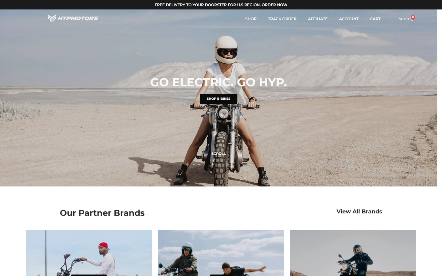 HypMotors website, desktop view