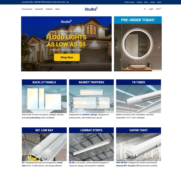 The top of the Libulbs home page