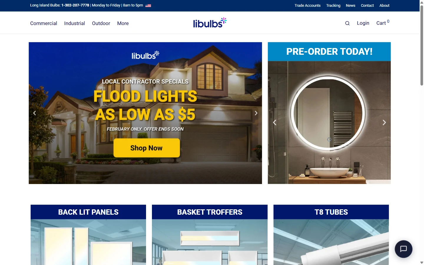 Libulbs website, desktop view