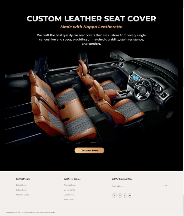 The Ottoman home page continuing into its seat cover range