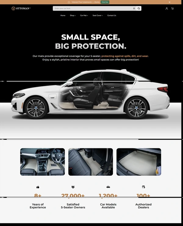 An Ottoman car mat range page